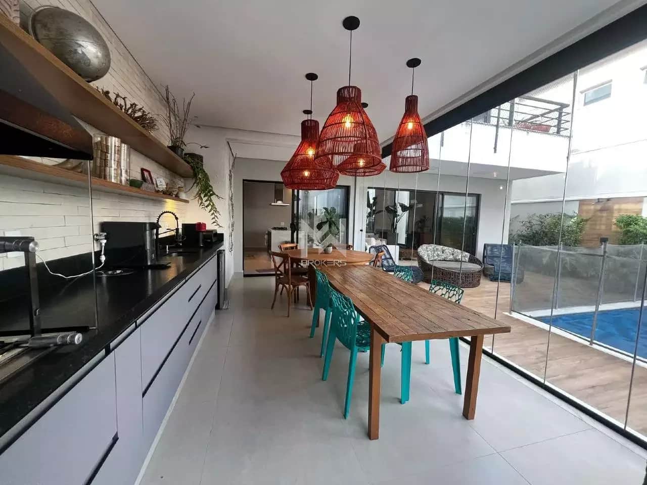 Casa em Condomínio à venda no Condomínio Zurich Dorf: área gourmet